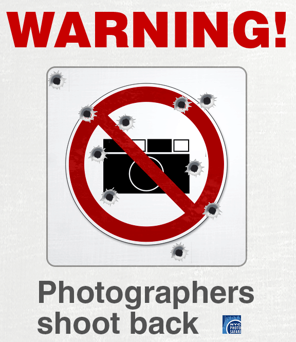 WARNING. Photographers shoot back. -- NYC Photo Safari